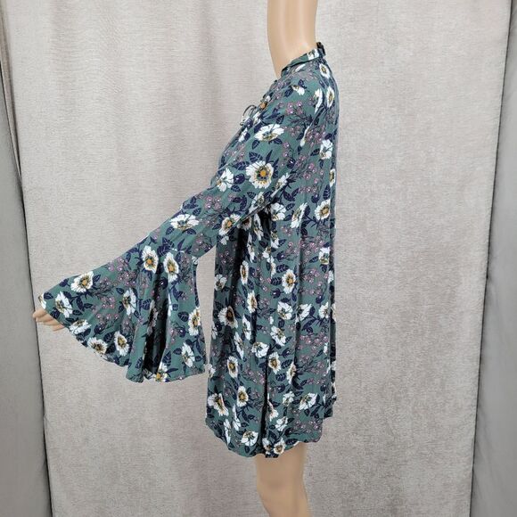 Free People Magic Mystery Tunic Floral Long Bell Sleeve Dress - Picture 6 of 14